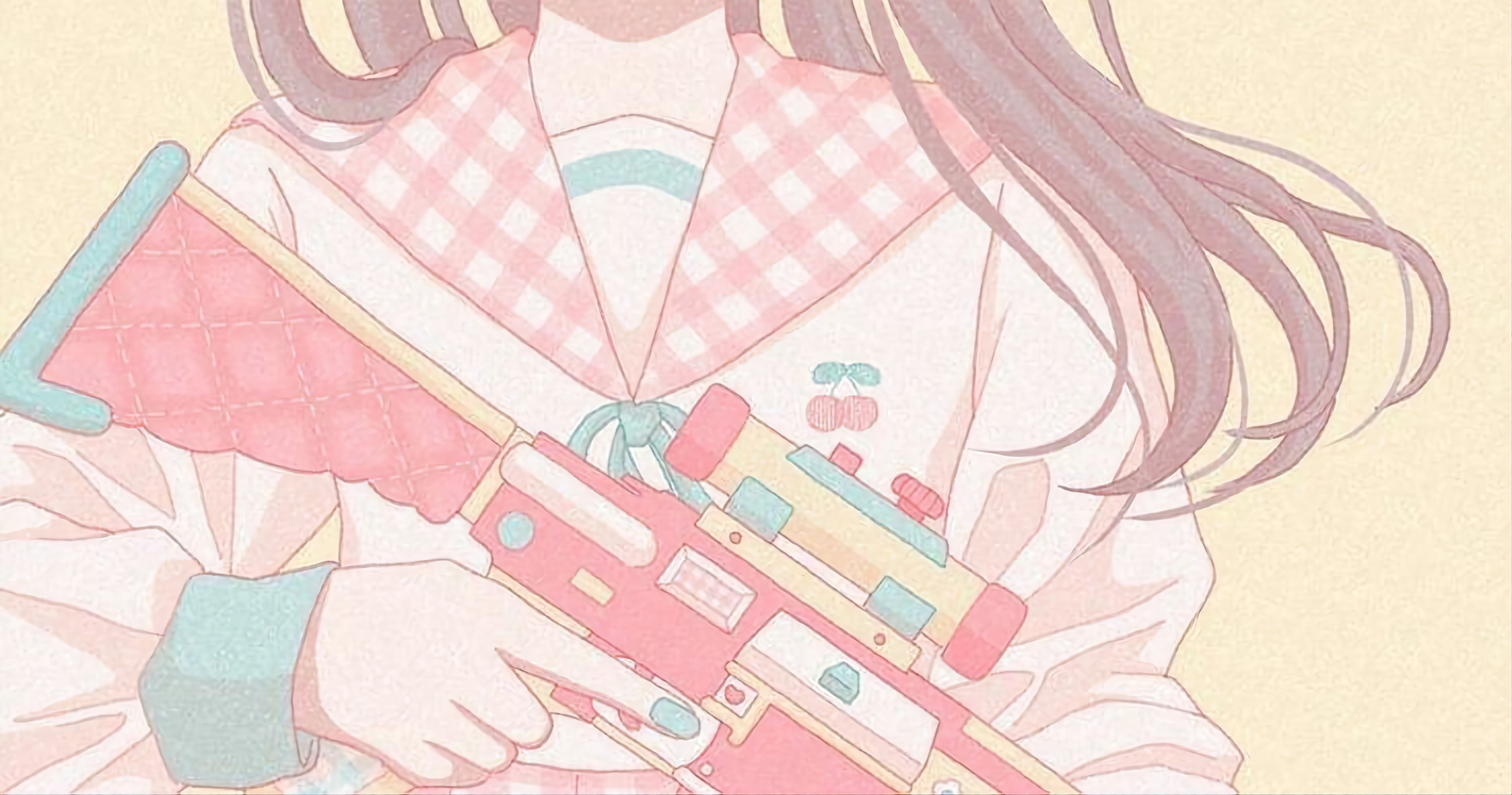 Pink anime girl with a gun – 